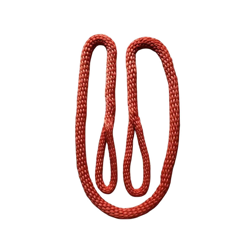 National Standard Two-End Buckle Nylon Lifting Rope Double Buckle Lifting Wear-Resistant Round Soft Lifting Rope Crane Industrial Lifting Belt